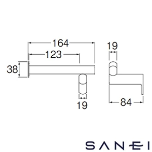 W3709-MDP-L SANEI(サンエイ) ペーパーホルダー（左勝手）