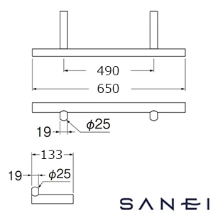 W5719-MDP-B SANEI(サンエイ) タオル掛