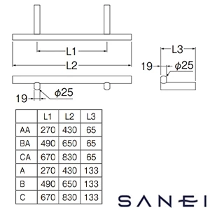 W5719-MDP-B SANEI(サンエイ) タオル掛