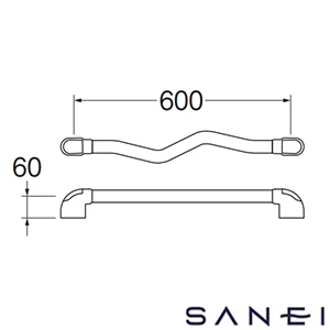 W593-600-Y SANEI(サンエイ) 波形ニギリバー