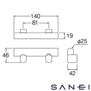 W87392-MDP SANEI(サンエイ) トイレドアロック