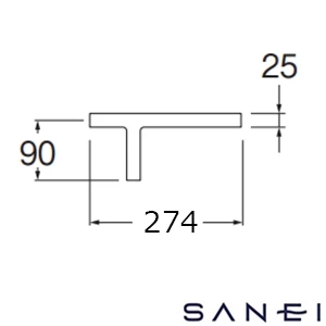 W97090-MDP-L-C SANEI(サンエイ) 金属バー（左側）