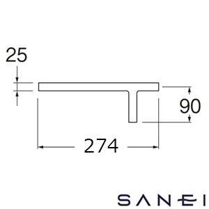 W97090-MDP-R-C SANEI(サンエイ) 金属バー（右側）