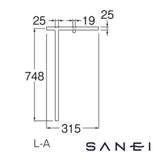 W97091-MDP-L-A SANEI(サンエイ) 金属バー（左側）