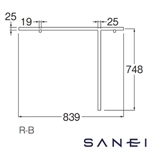 W97091-MDP-R-B SANEI(サンエイ) 金属バー（右側）
