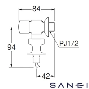 Y1433TV-W-13 SANEI(サンエイ) 洗濯機用送り座水栓