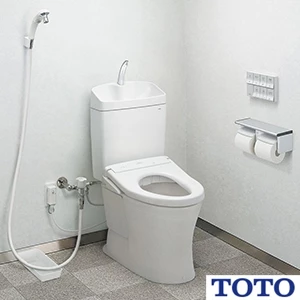 TOTO CS232B+SH233BA+TC301 ピュアレストQR+普通便座セット[組み合わせ便器][床排水200mm][手洗いあり][普通便座ソフト閉止付き][エロンゲートサイズ][洗浄水量4.8L]