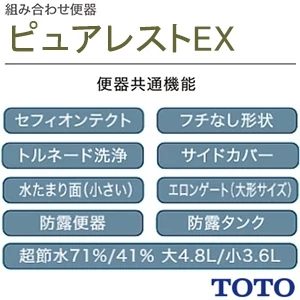 TOTO CS400B+SH400BA+TCF6554 ピュアレストEX+ウォシュレットSS3[床排水][排水芯200mm][手洗いなし]