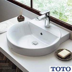 TOTO LSA704CASND ベッセル式洗面器・シングル混合水栓セット[壁給水][床排水][ワンプッシュ式][幅450mm][奥行455mm][深さ120mm][容量3.0L]