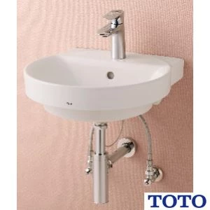 TOTO LSA704DASNW ベッセル式洗面器・シングル混合水栓セット[壁給水][床排水][ボトルトラップ ワンプッシュ式][幅450mm][奥行455mm][深さ120mm][容量3.0L]