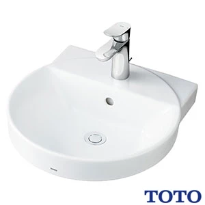 TOTO LSA704DASNW ベッセル式洗面器・シングル混合水栓セット[壁給水][床排水][ボトルトラップ ワンプッシュ式][幅450mm][奥行455mm][深さ120mm][容量3.0L]