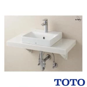 TOTO LSA721CAPND+M721SW ベッセル式洗面器・シングル混合水栓・洗面カウンターセット[壁給水][壁排水][ワンプッシュ式][幅380mm][奥行380mm][深さ120mm][容量1.5L]