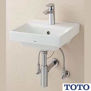 TOTO LSA721CASNW ベッセル式洗面器・シングル混合水栓セット[壁給水][床排水][ワンプッシュ式][幅380mm][奥行380mm][深さ120mm][容量1.5L]