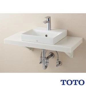 TOTO LSA721CBSND ベッセル式洗面器・シングル混合水栓セット[床給水][床排水][ワンプッシュ式][幅380mm][奥行380mm][深さ120mm][容量1.5L]