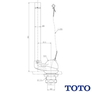 THY426 ロータンク排水弁部(32mm) 【TS570・670C型用】【幅135×奥行70×高さ410】