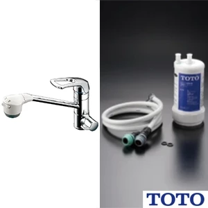 TOTO TKG38C 浄水器兼用台付シングル混合水栓(ビルトイン形)[ビルトイン形][浄水器兼用][元止め式]