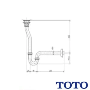 TL595BP 洗面器用壁排水金具（25mm･Pトラップ）