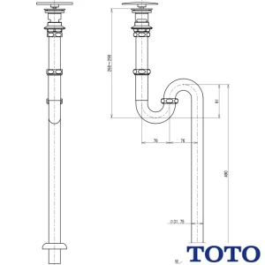 TLDS2106JA 洗面器用床排水金具（32mm･Sトラップ）