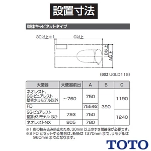 TOTO UGLD04 トイレ キャビネット[トイレ周辺収納][スリムタイプ][木質製]