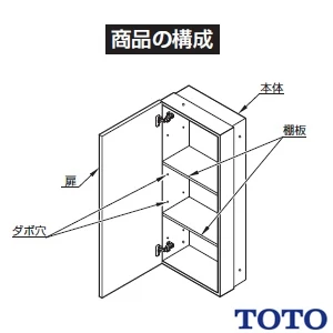 TOTO UGW104 トイレ キャビネット[トイレ周辺収納][サイズ: 170ｘ151ｘ800mm][ペーパー収納タイプ][木質製]