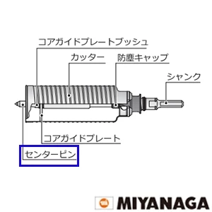 ミヤナガ PCHPCPK ミヤナガ ハイパーダイヤコア軽天用センターピン