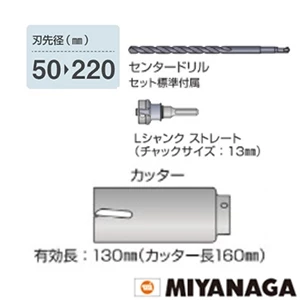 ミヤナガ PCWS55 ミヤナガ ウッディングコアドリル(セット) 刃先径55mm ストレートシャンク