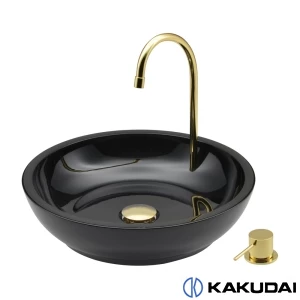 カクダイ 239-007-D 吐水ﾕﾆｯﾄつき手洗器 ﾌﾞﾗｯｸ