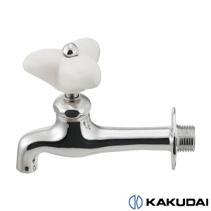 カクダイ 702-070-W 胴長横水栓 ﾎﾜｲﾄ