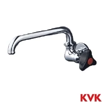 K10LR KVK 横形自在水栓　赤キャップ付 樹脂ハンドル仕様