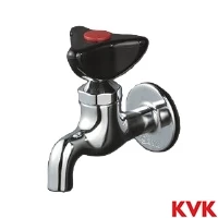 KVK K1LR KVK 赤キャップ付 横水栓 樹脂ハンドル仕様