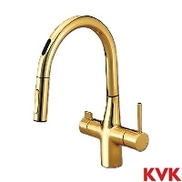 KM6091DSCECG KVK ビルトイン浄水器用シングルシャワー付混合栓 センサー付 eレバー 電池 金めっき