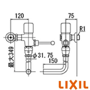 LIXIL(リクシル) CF-60UE2-C 一般用フラッシュバルブ（節水形）（中水用）