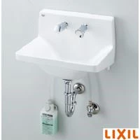 LIXIL(リクシル) L-A951H2E BW1 ハイバックガード洗面器 Mサイズ ハンドル水栓＋水石けん供給栓セット