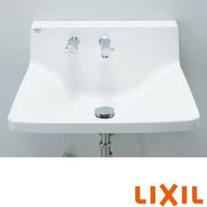 LIXIL(リクシル) L-A955A2C BW1 ハイバックガード洗面器 Lサイズ 自動水栓＋水石けん供給栓セット