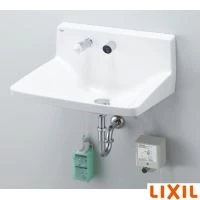 LIXIL(リクシル) L-A955A2E BW1 ハイバックガード洗面器 Lサイズ 自動水栓＋水石けん供給栓セット