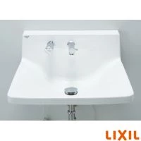 LIXIL(リクシル) L-A955H2E BW1 ハイバックガード洗面器 Lサイズ ハンドル水栓＋水石けん供給栓セット