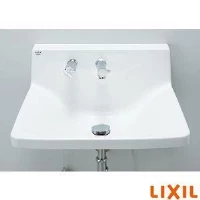 LIXIL(リクシル) L-A955H2F BW1 ハイバックガード洗面器 Lサイズ ハンドル水栓＋水石けん供給栓セット