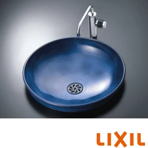 LIXIL(リクシル) L-CS-25 YU-1+LF-74+LF-3SV(470)382W80+LF-70PAL-XS 波工房釉シリーズ(日本) オーバーカウンター式手洗器セット