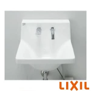 LIXIL(リクシル) L-A951KA2C BW1 ハイバックガード洗面器 Mサイズ 自動水栓＋水石けん供給栓セット