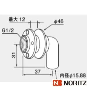 0703807 ノーリツ ユニットバス貫通金具T15A