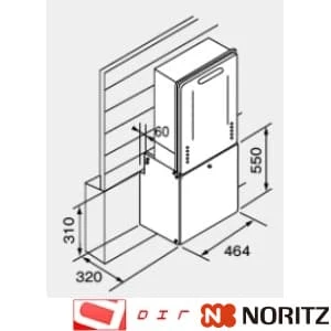 ノーリツ 0708362 据置用架台KD-12H-S