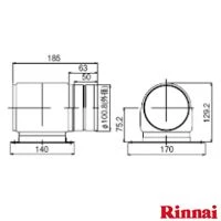 リンナイ EFLU-100KPK φ100KP直角エルボ