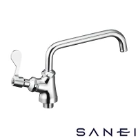 SANEI A5371L-13 SANEI(サンエイ) 厨房用立形上向自在水栓（左ハンドル）［共用形］