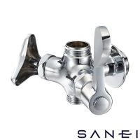 SANEI E2310F-13 厨房用二口横形自在水栓本体［共用形］