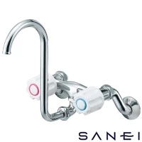 K1310-W サンエイ(SANEI) ツーバルブ混合栓（折込形）［共用形］