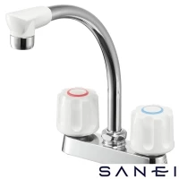 SANEI K71D-W サンエイ(SANEI) ツーバルブ台付混合栓［共用形］