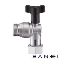 SANEI V6270BV-13 ナット付逆止付アングルボールバルブ
