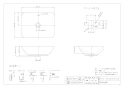 カクダイ #DU-0334520000 取扱説明書 商品図面 角型洗面器･洗面ボウル 商品図面1
