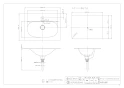 カクダイ #DU-0385600000 取扱説明書 商品図面 角型洗面器･洗面ボウル 商品図面1