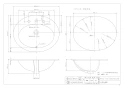 カクダイ #DU-0472620030 取扱説明書 商品図面 丸型洗面器･洗面ボウル 商品図面1